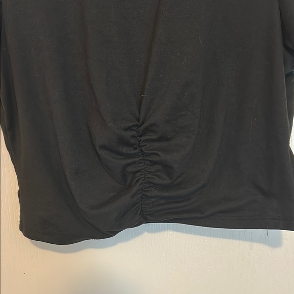 Blue Rain Black Crop Tie Front T-Shirt - Picture 3 of 3